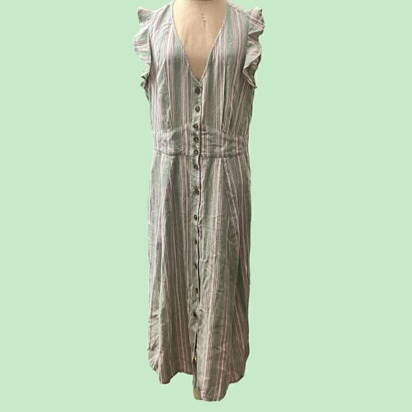 Wonderly Spring Striped Maxi Dress / SZ: L / NWT - Picture 2 of 6